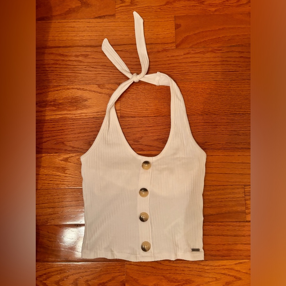 Hollister white halter top